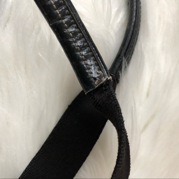 COACH Black Monogram handles and shoulder strap. - Picture 9 of 10